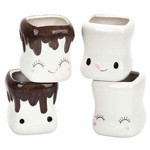 Yhrjwn Marshmallow Mugs For Kids, Set Of 4 Mugs For Hot Chocolate And Cocoa